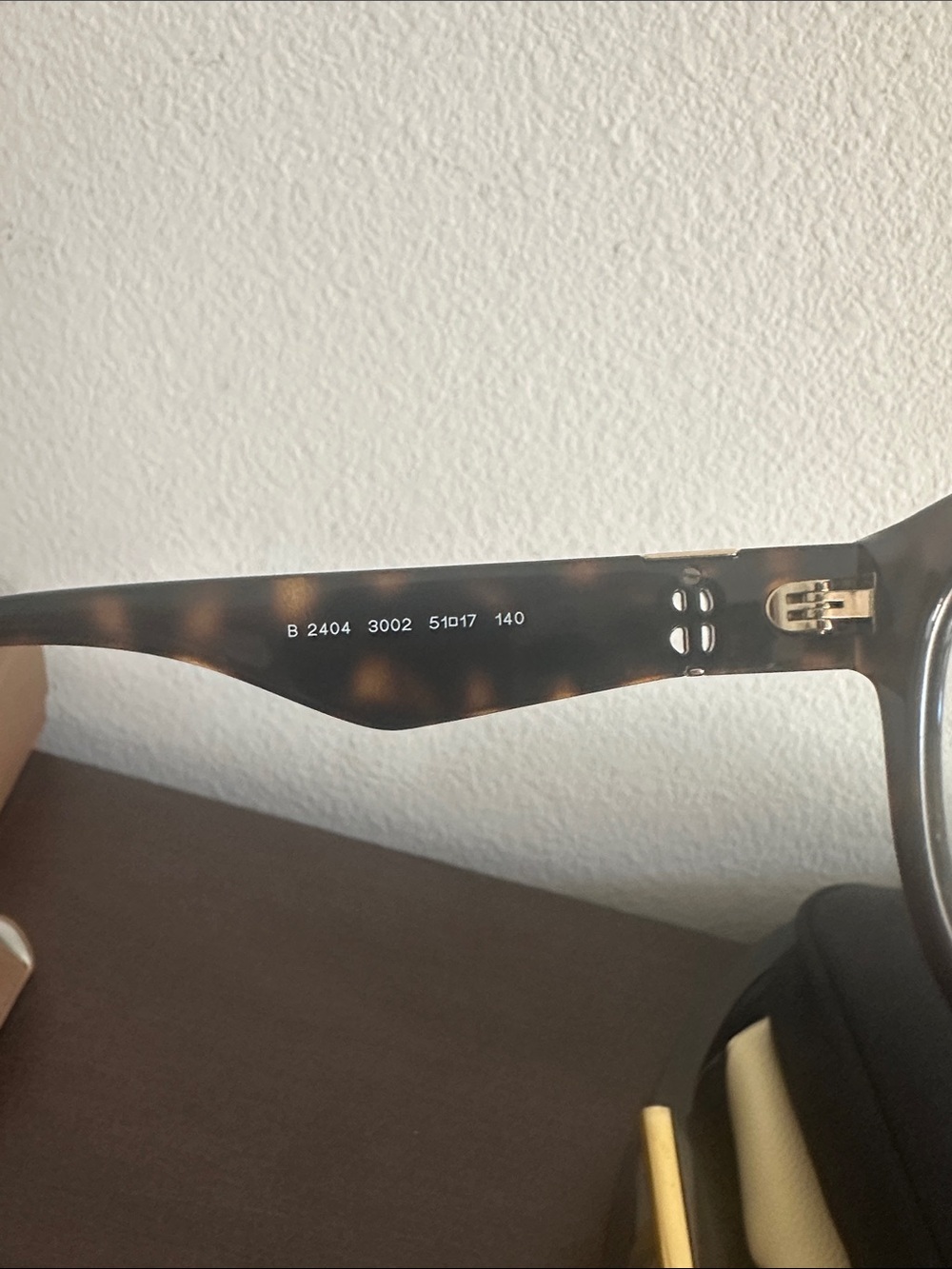 Burberry Black Rounded Cat-Eye Optical Glasses with Tan Case - Picture 6 of 6